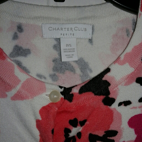 Charter Club Floral Cardigan Small - Picture 4 of 5